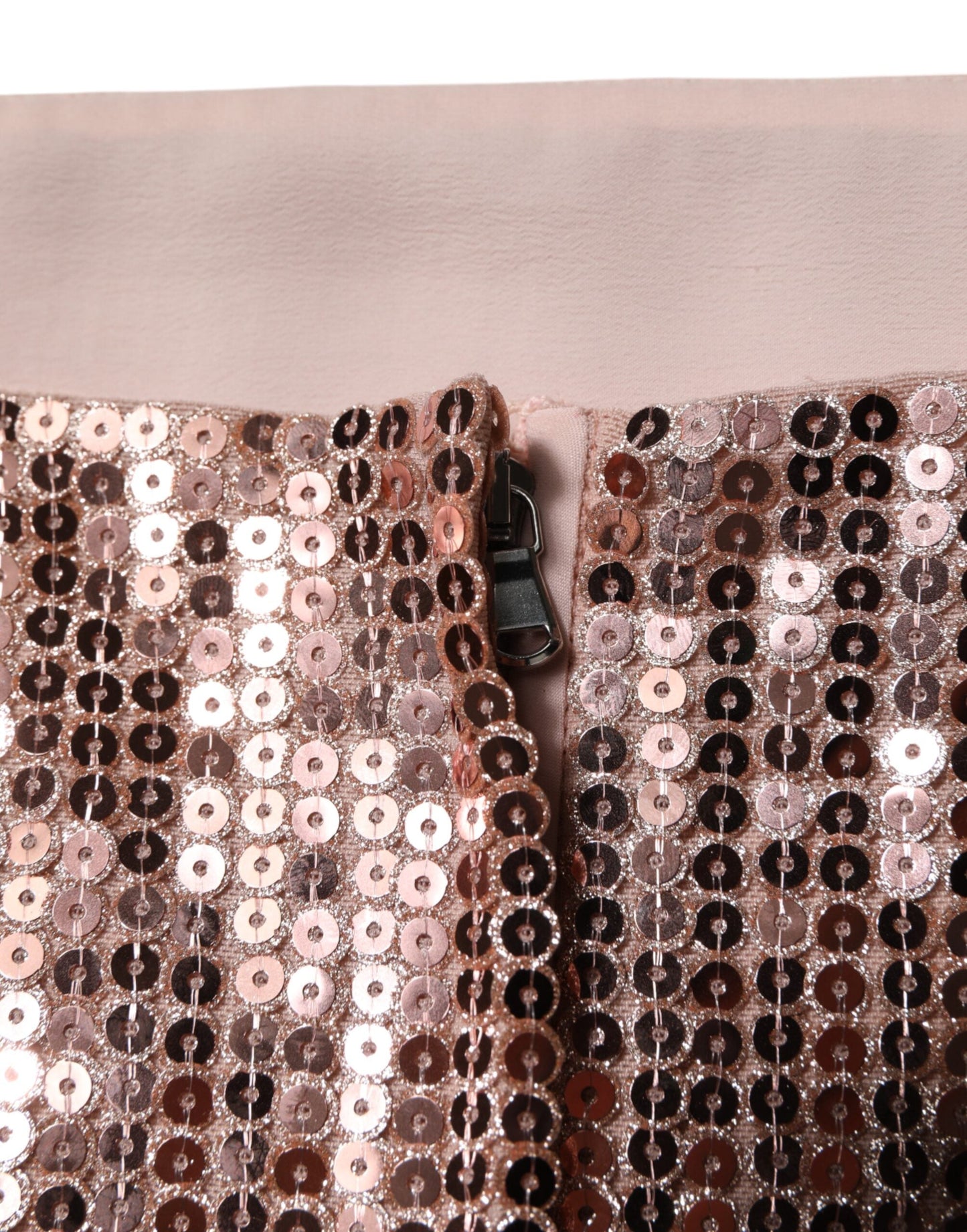 Dolce & Gabbana Pink Sequined Nylon Sleeveless Cropped Top