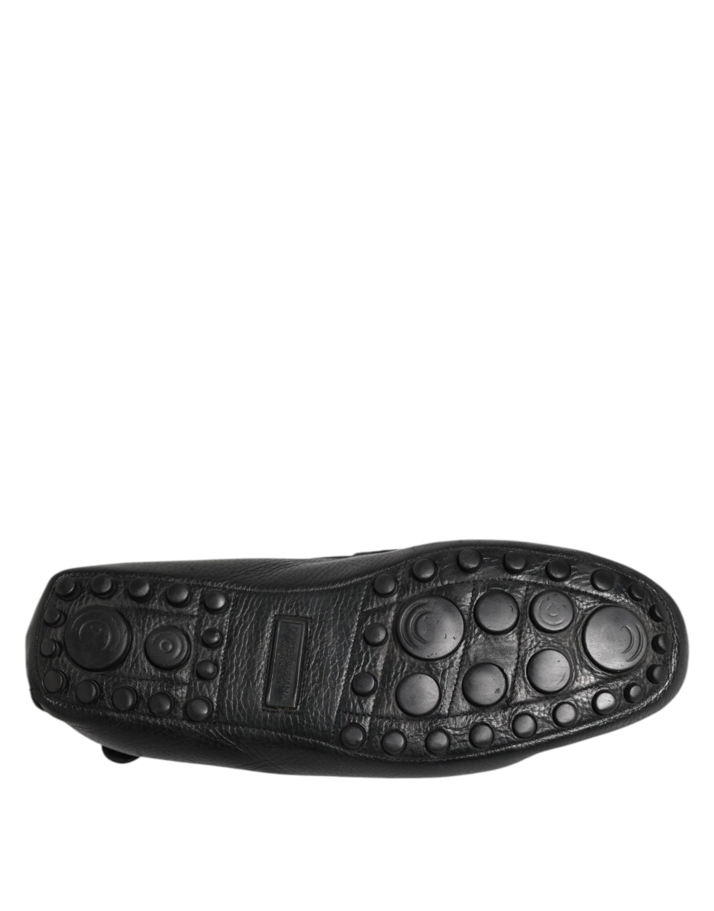Dolce & Gabbana Black Leather Slip On Mocassin Loafer Shoes