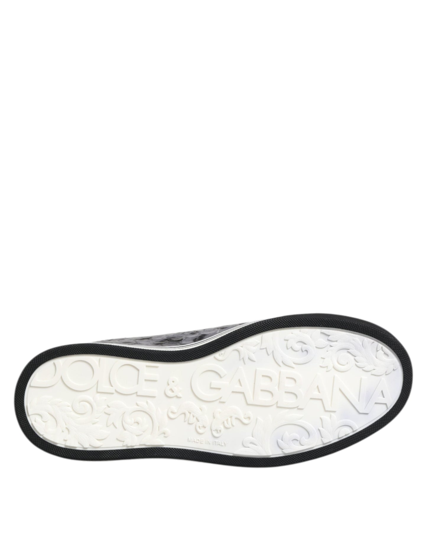 Dolce & Gabbana Gray Leather Leopard Low Top Sneakers Shoes