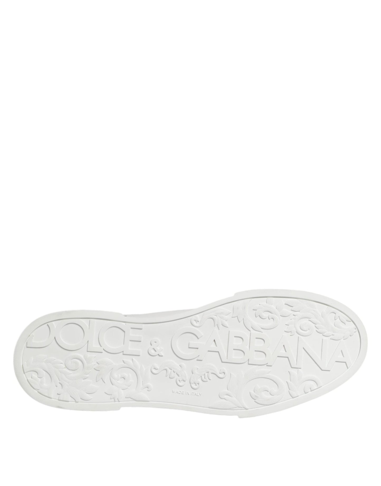 Dolce & Gabbana White Blue Crown Low Top Sneakers Shoes