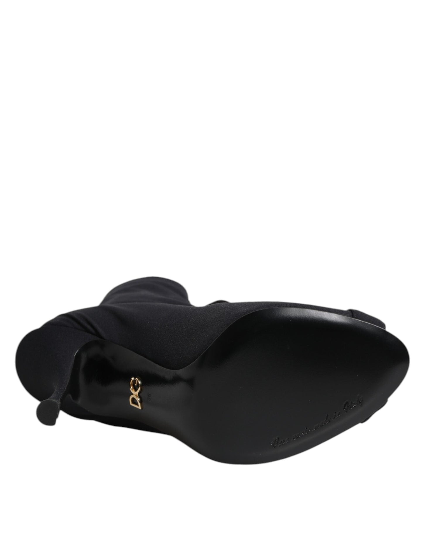 Dolce & Gabbana Black Stiletto Heels Lace Up Boots Shoes