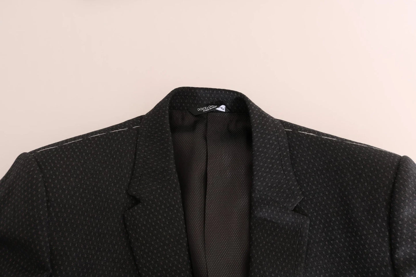 Dolce & Gabbana Gray Patterned Wool 3 Piece Slim Suit