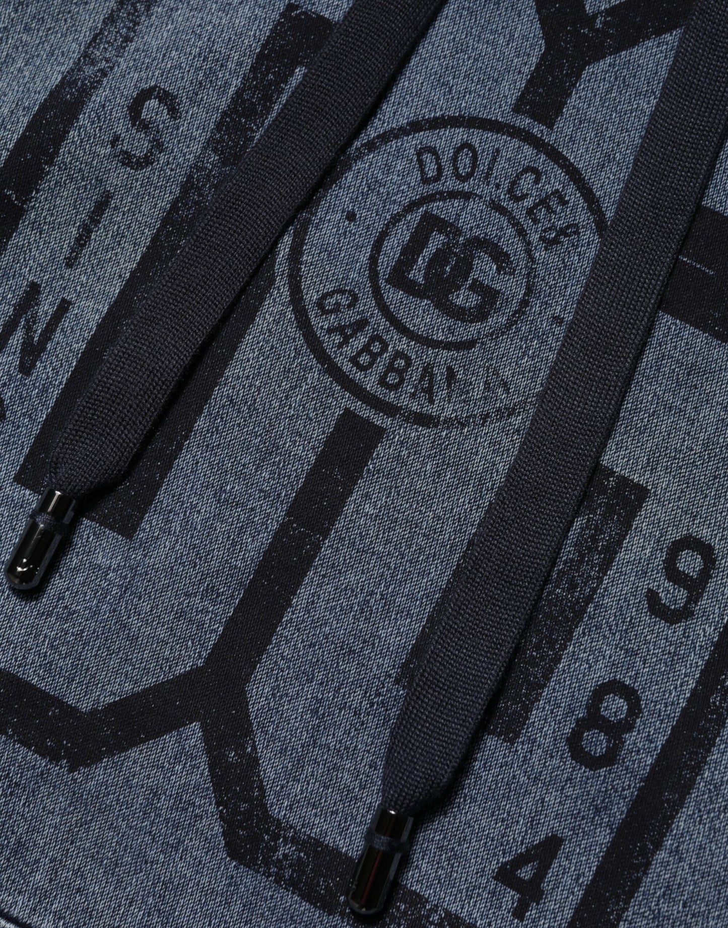 Dolce & Gabbana Blue Cotton Blend Hooded Sweatshirt Sweater