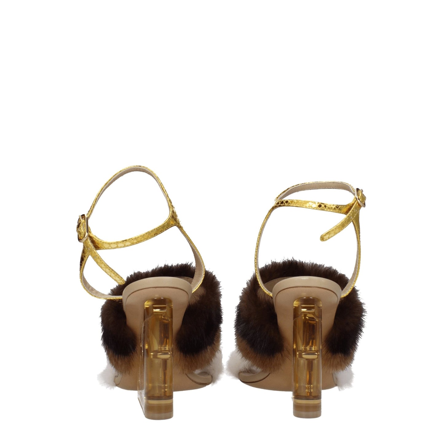 Fendi Brown Mink Strap-Ons Sandals