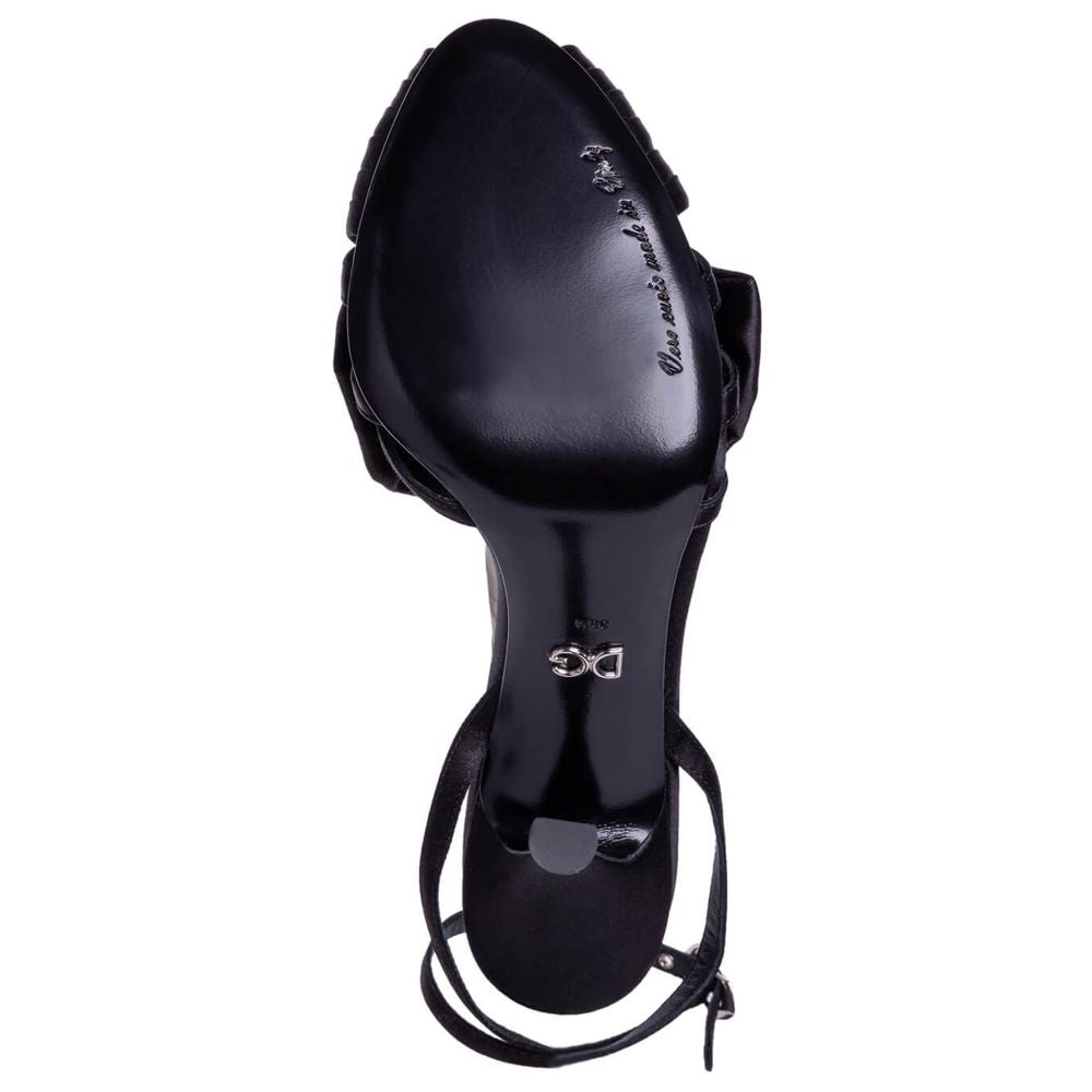 Dolce & Gabbana Black Goatskin Sandal