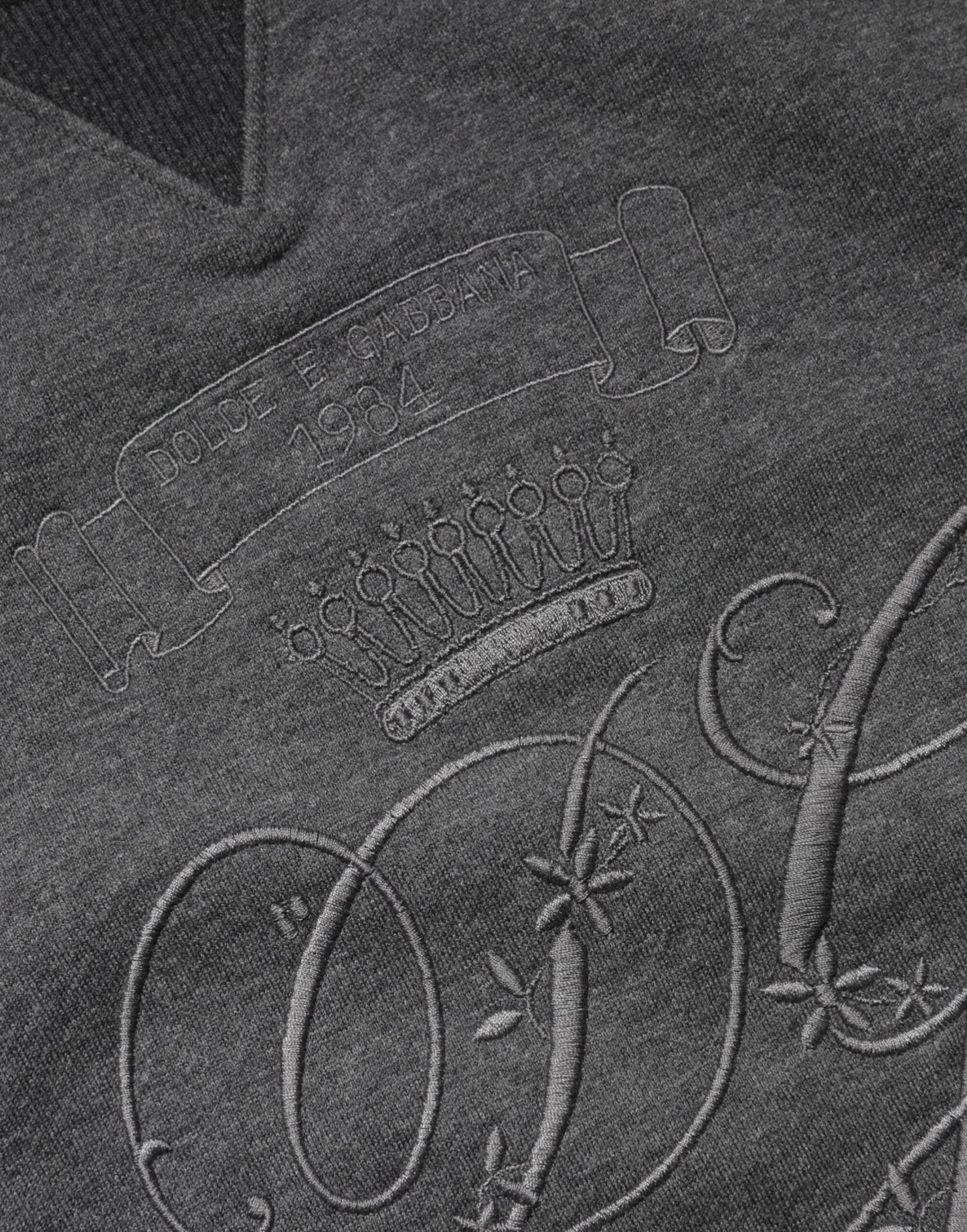 Dolce & Gabbana Gray DG Logo Embroidered Pullover Sweater