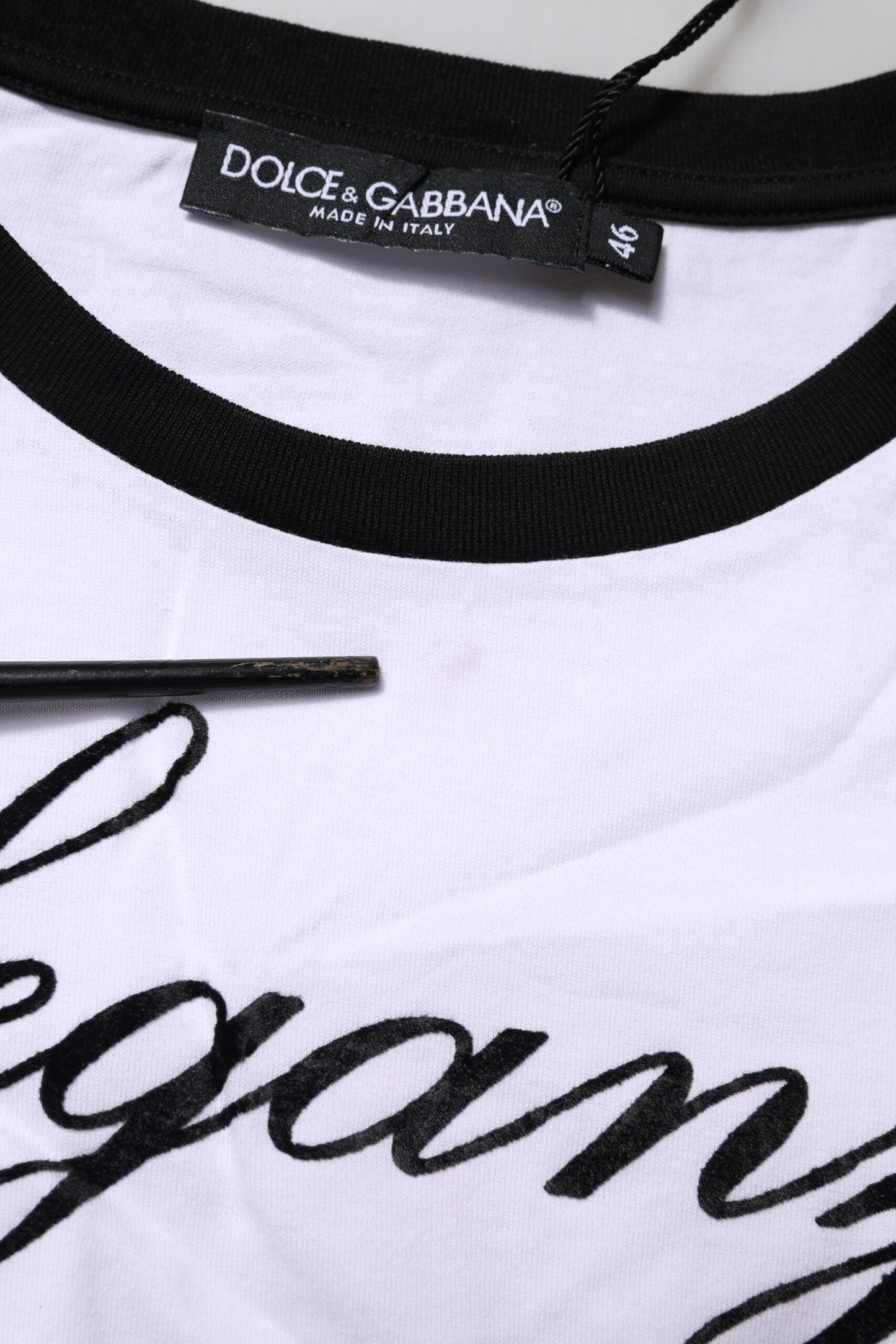 Dolce & Gabbana White Eleganza Cotton Crew Neck Tee T-shirt