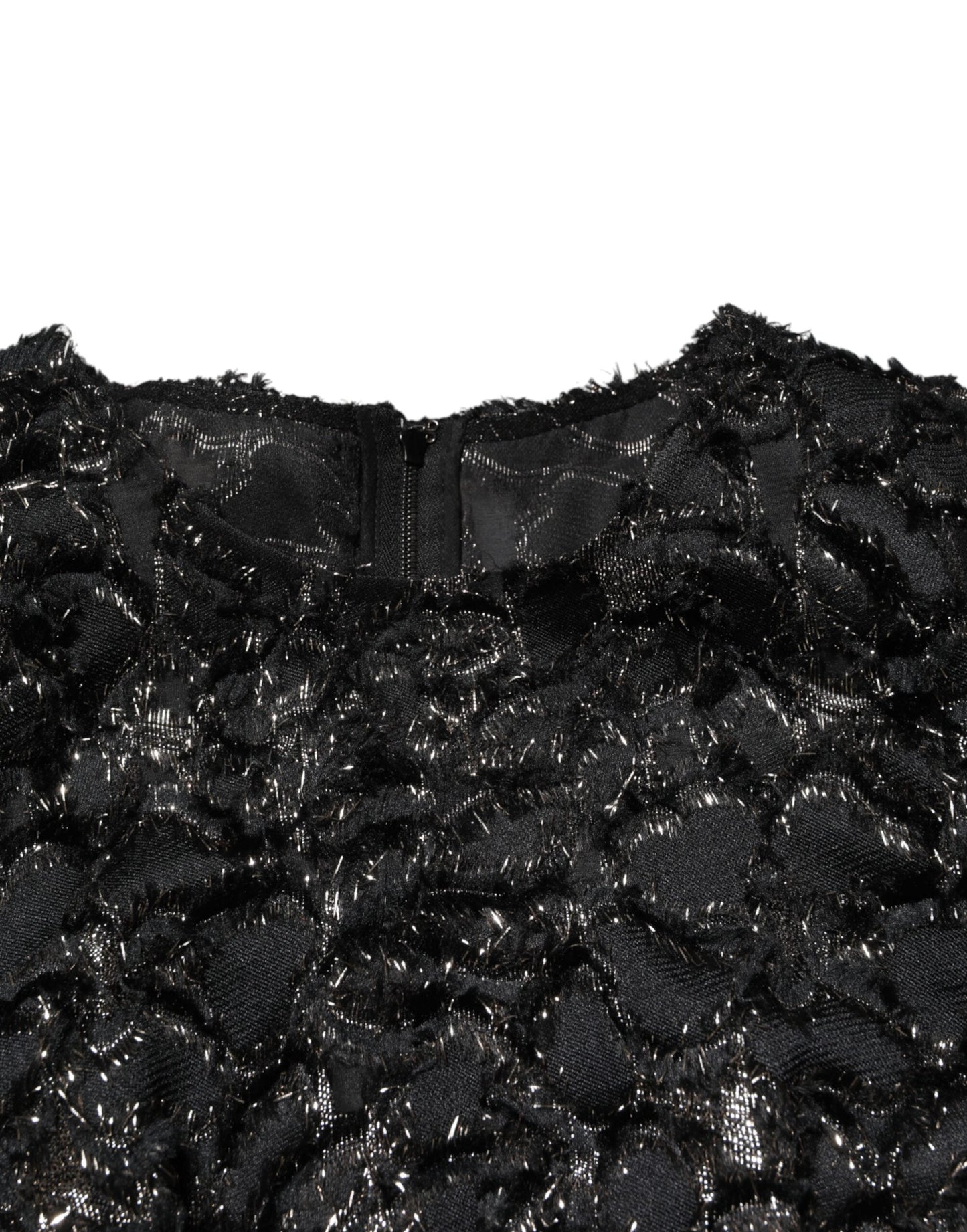 Dolce & Gabbana Black Sequin Bouclé Tweed Sheath Dress