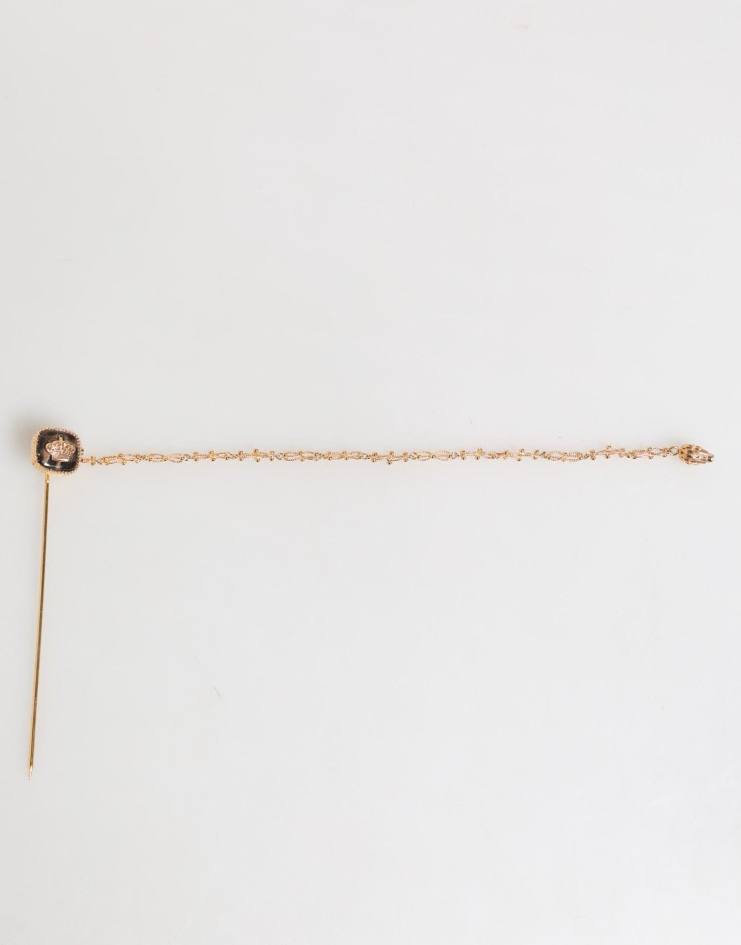 Dolce & Gabbana DG Crown Gold Chain Mens Accessories Brooch Lapel Pin