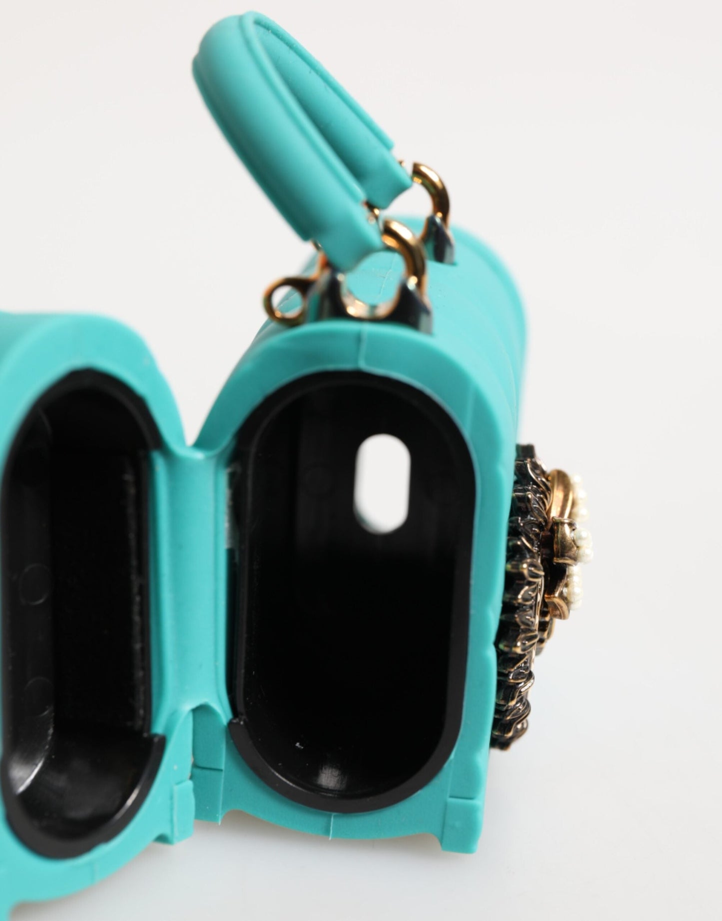 Dolce & Gabbana Turquoise Silicone Devotion Heart Cover Bag Airpods Case