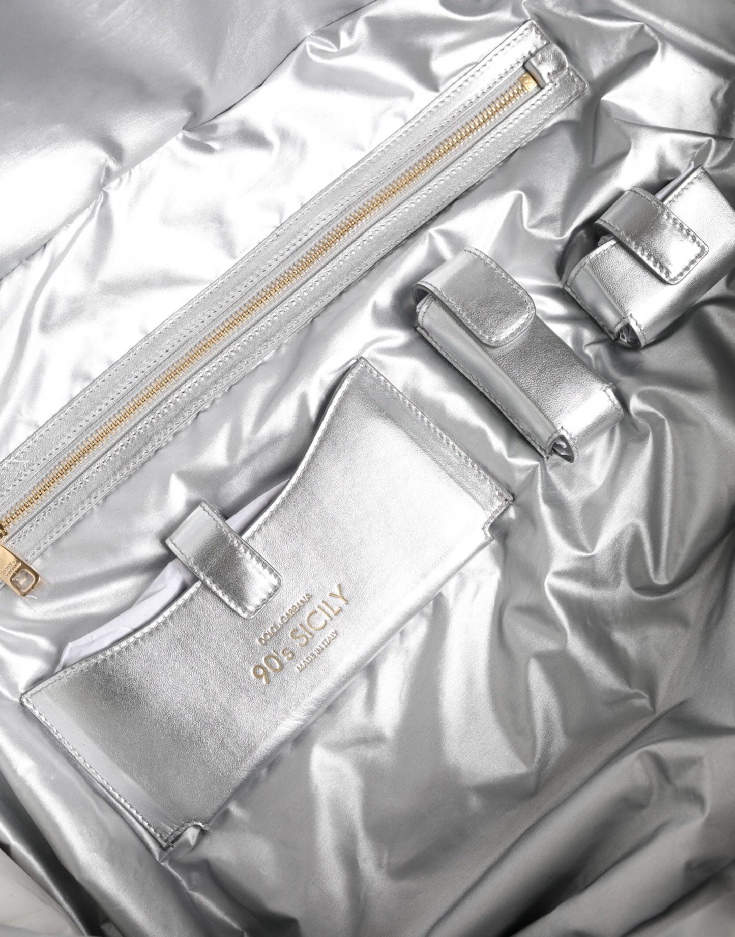 Dolce & Gabbana Silver Quilted Filled Crossbody Shoulder Bag SICILY Bag