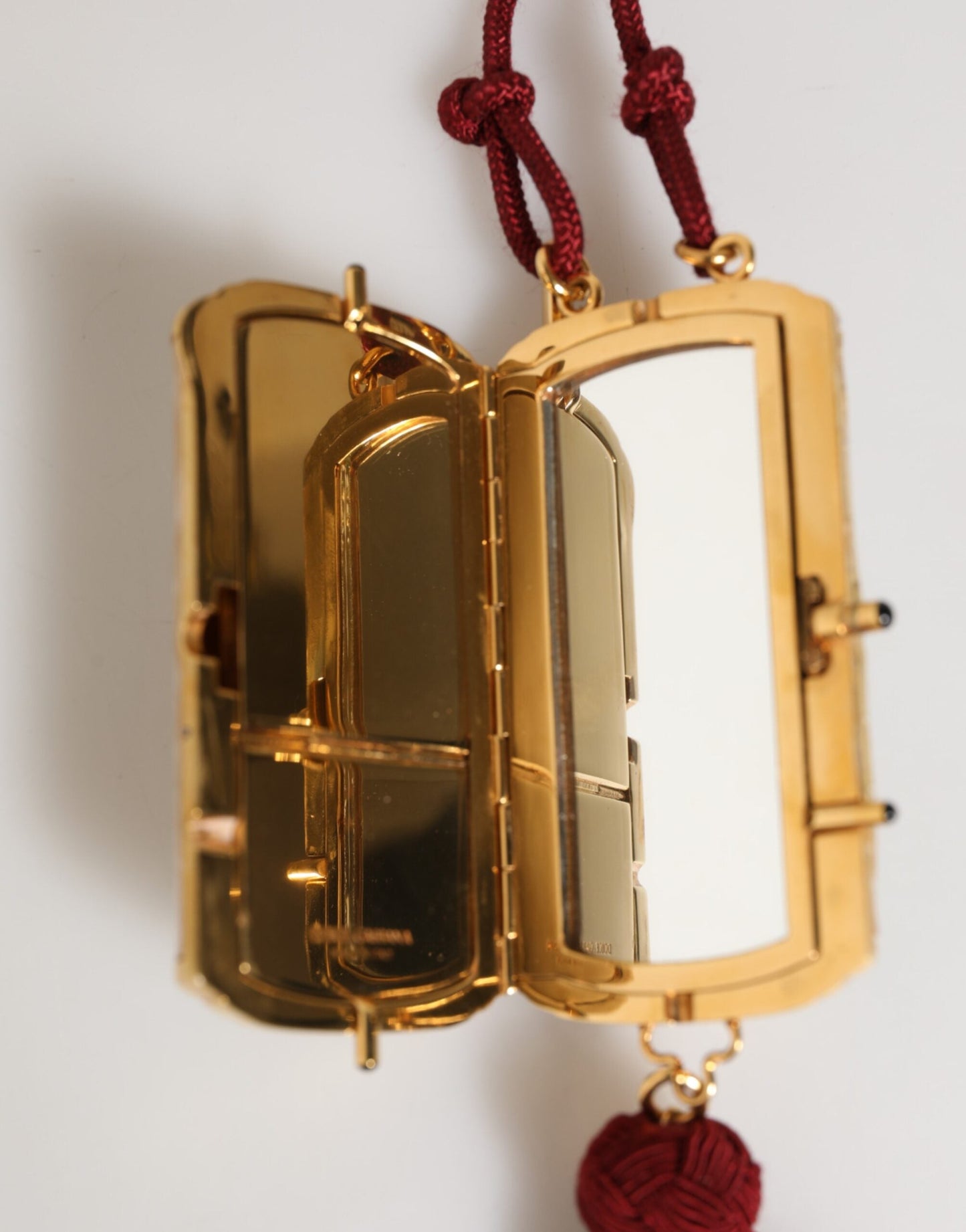 Dolce & Gabbana White Resin Gold Metal Crossbody Mini Purse Pendant Bag