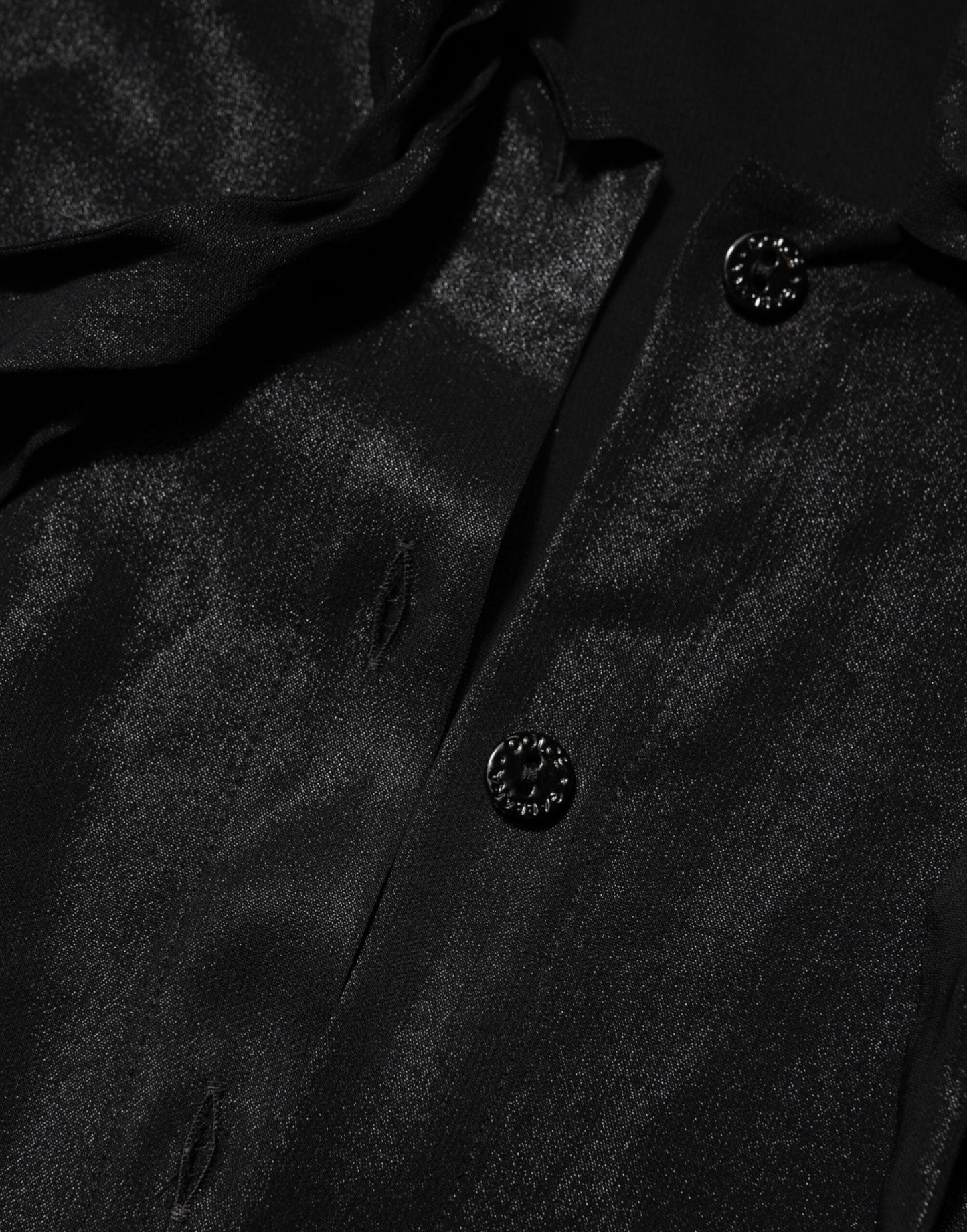 Dolce & Gabbana Black Viscose Long Sleeve Tie Neck Blouse Top