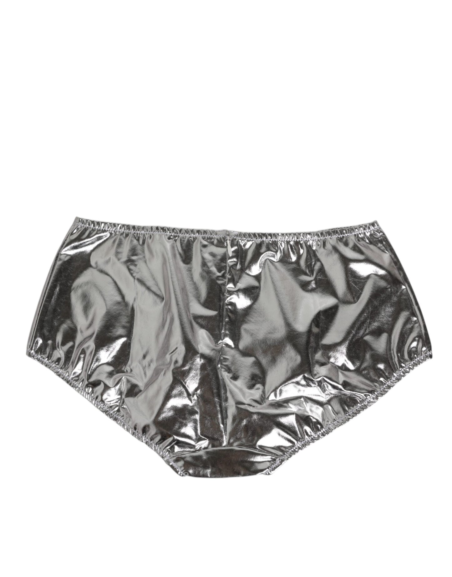 Dolce & Gabbana Silver Metallic High Waist Bikini Bottom Women Underwear