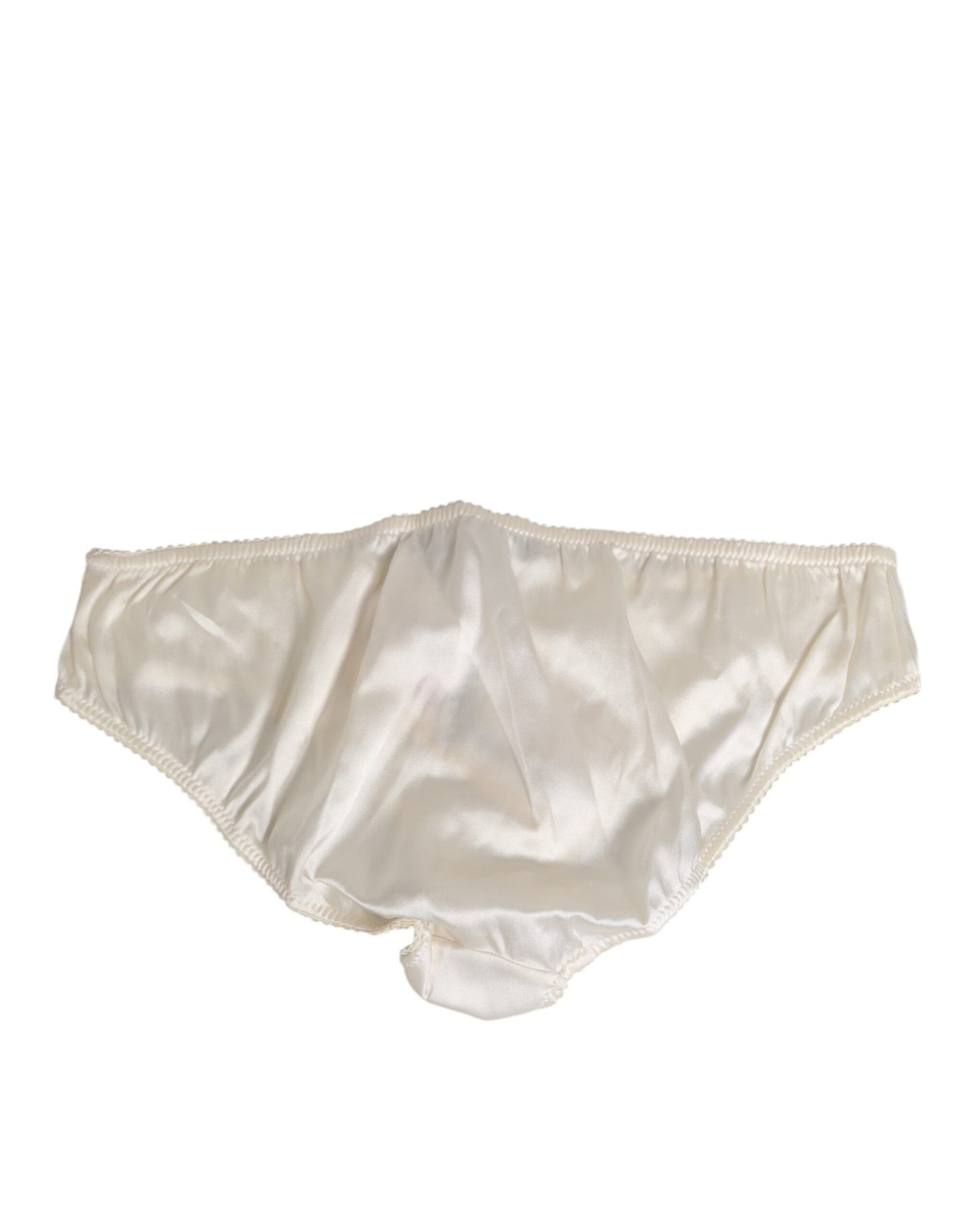 Dolce & Gabbana White Silk Satin Lingerie Panty Underwear