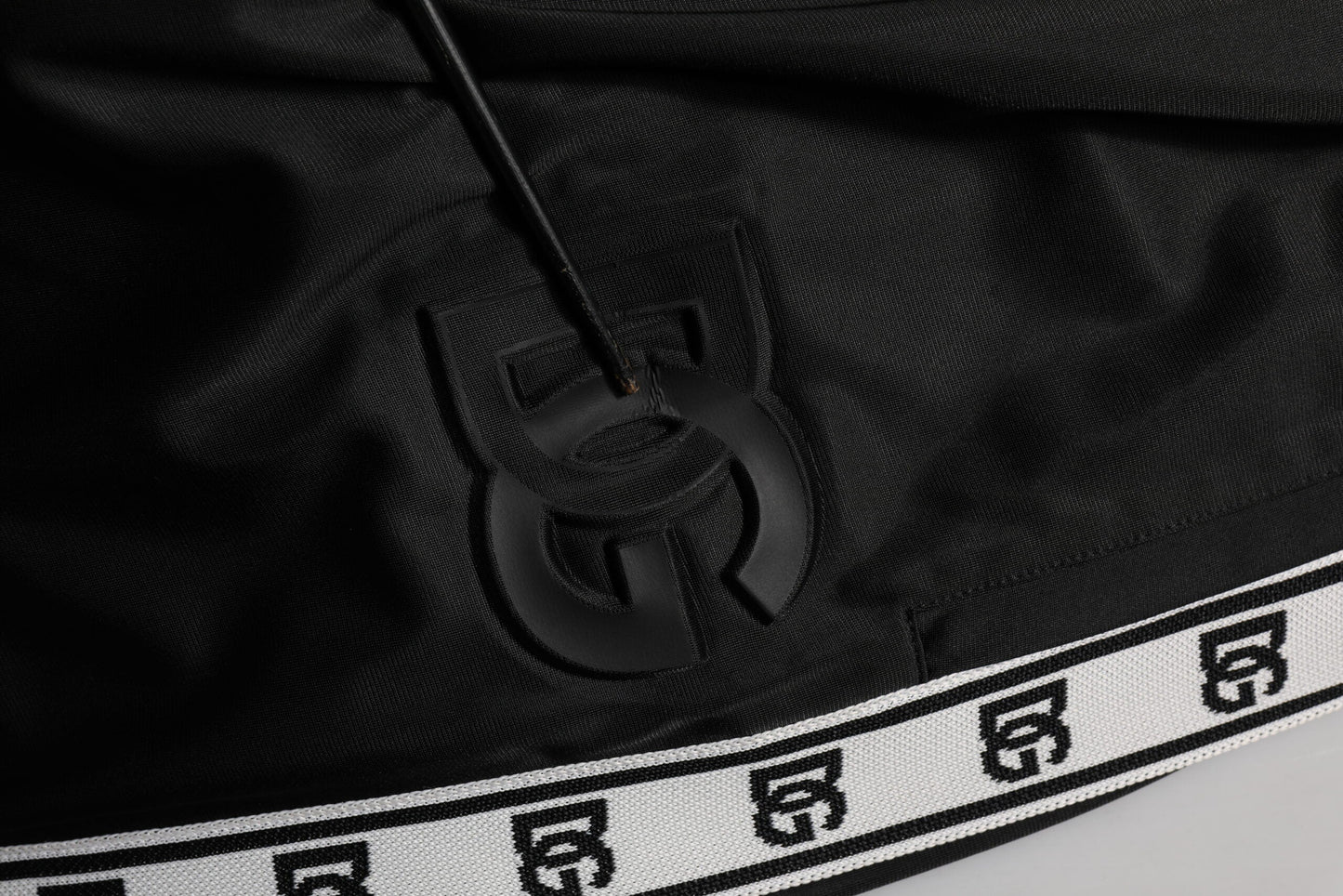 Dolce & Gabbana Black Polyester Logo Stripe Track Jogger Pants