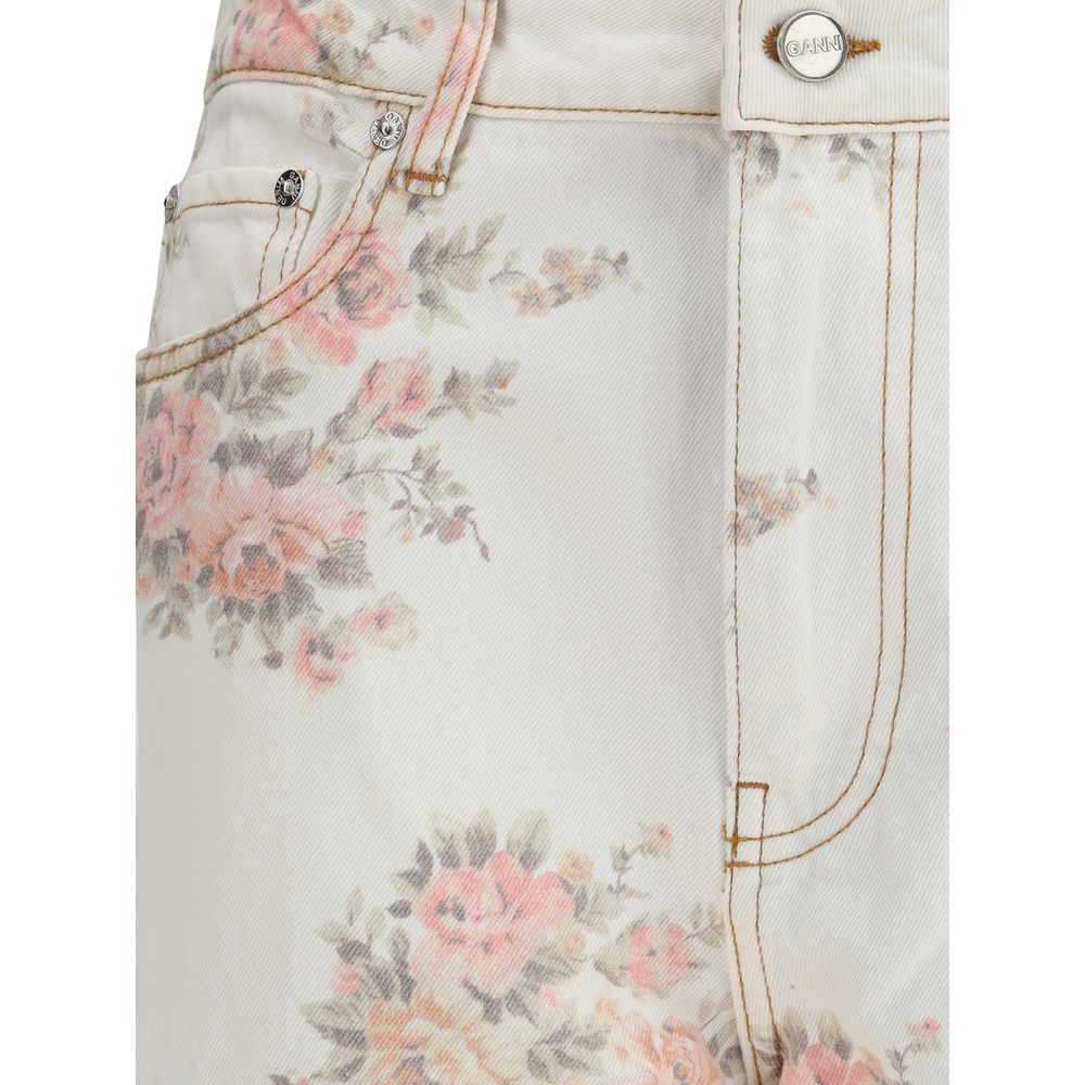 Ganni Stary floral-print Jeans