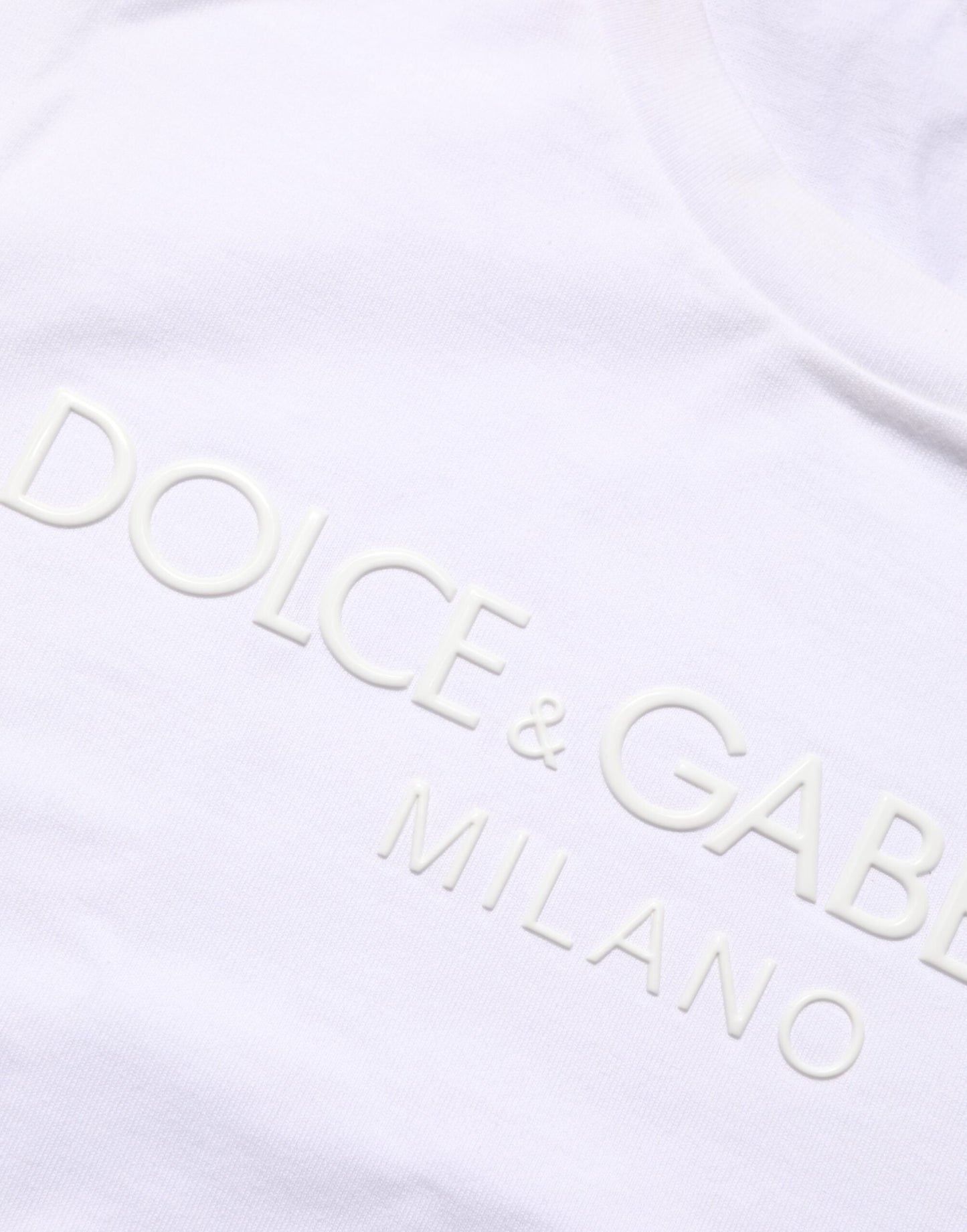 Dolce & Gabbana White Cotton Crew Neck Short Sleeves T-shirt