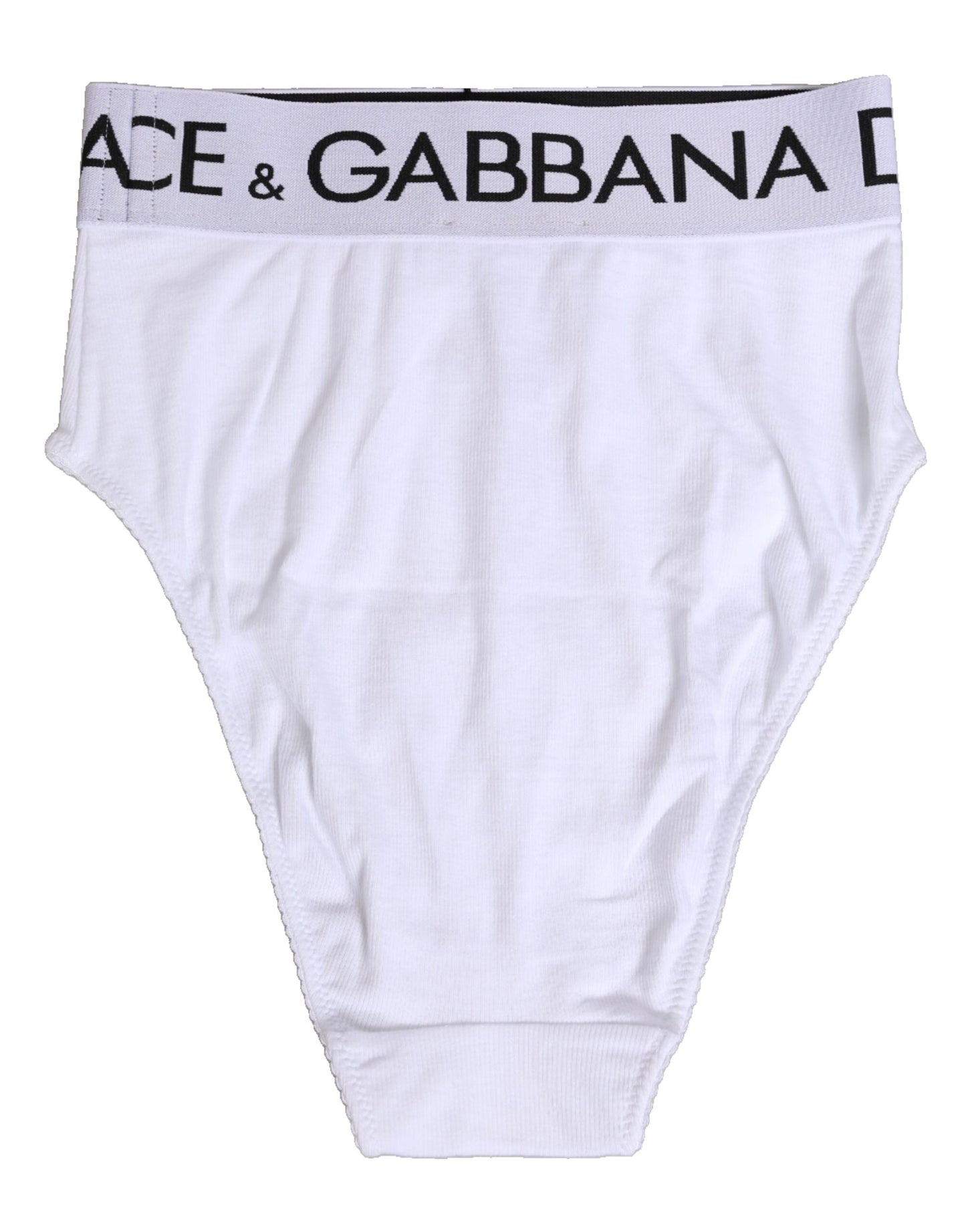 Dolce & Gabbana White Cotton Stretch High Waist Panty Underwear