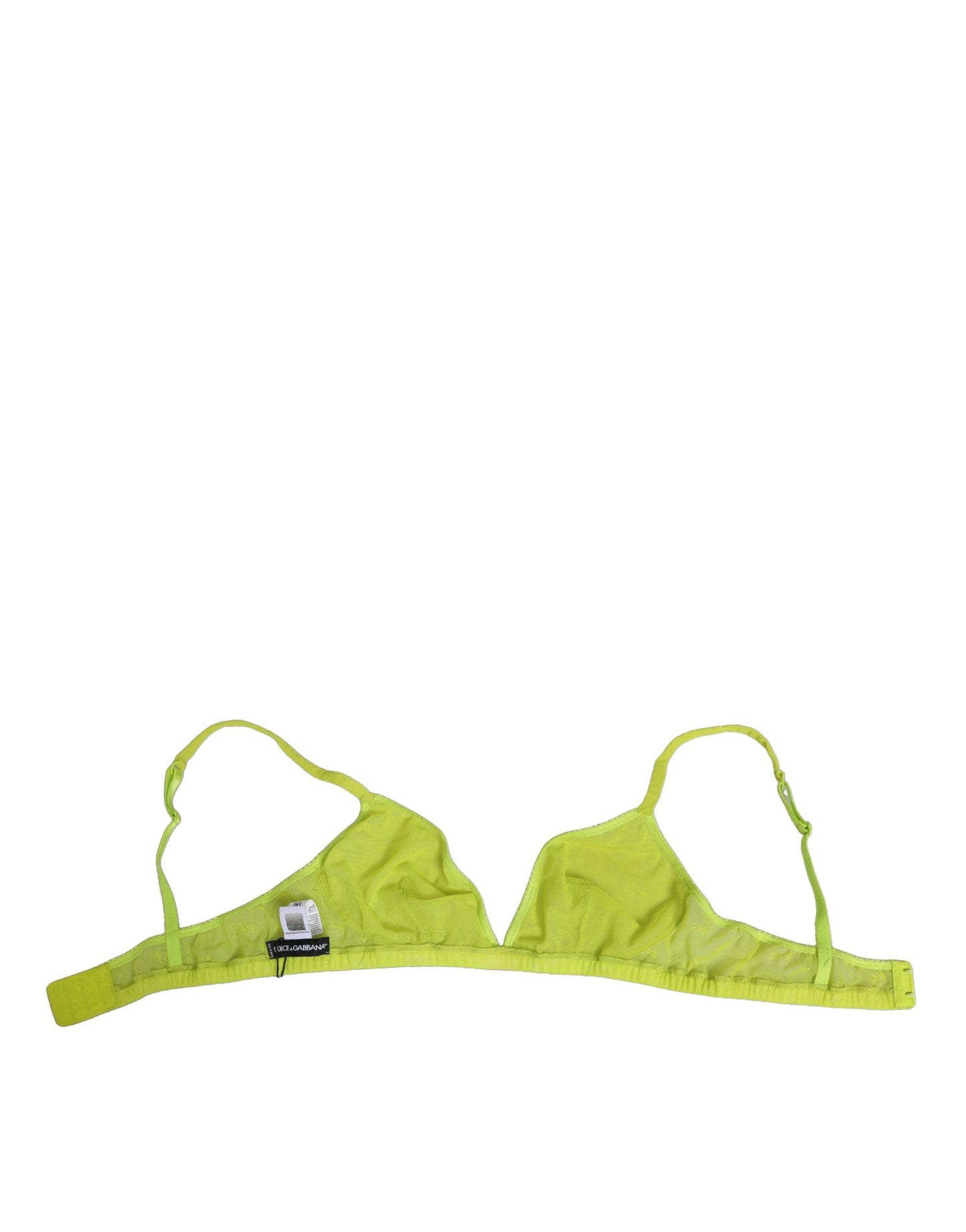 Dolce & Gabbana Yellow Green Nylon Soft Cup Brassiere Underwear