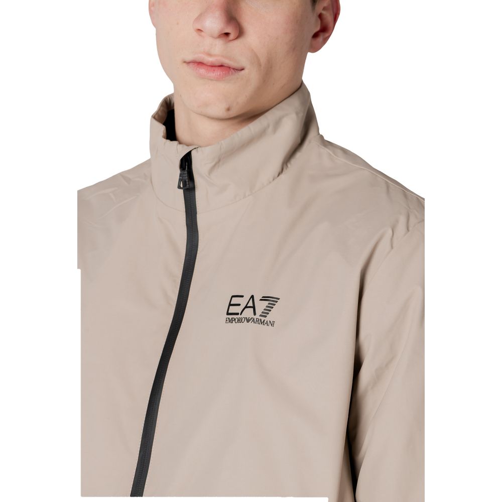 EA7 Emporio Armani Beige Polyamide Jackets & Coat