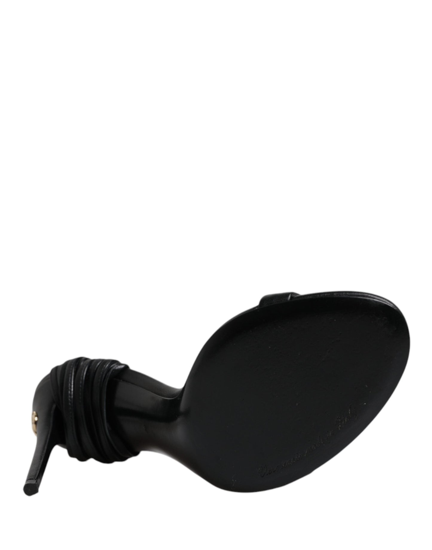 Dolce & Gabbana Black Leather Stiletto Heels Sandals Shoes