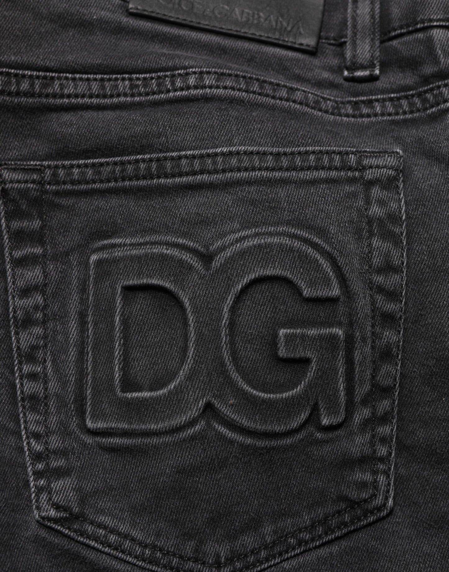 Dolce & Gabbana Dark Gray Cotton Stretch Denim Trouser Jeans