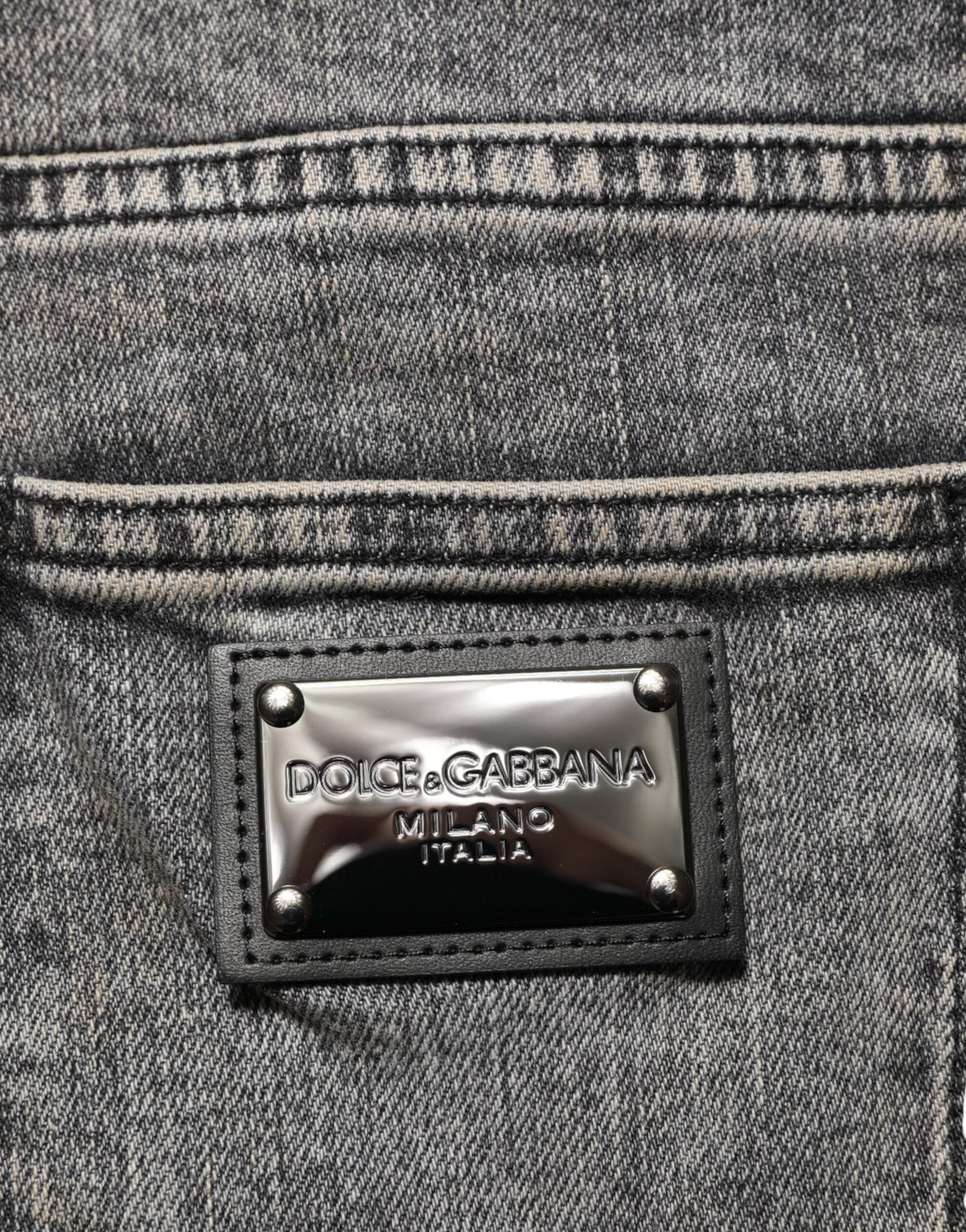Dolce & Gabbana Gray Cotton Stretch Slim Fit Men Denim Jeans