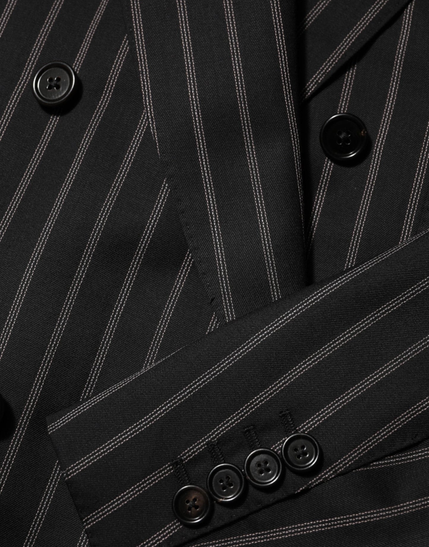 Dolce & Gabbana Black Stripes SICILIA 1 Button Suit Blazer