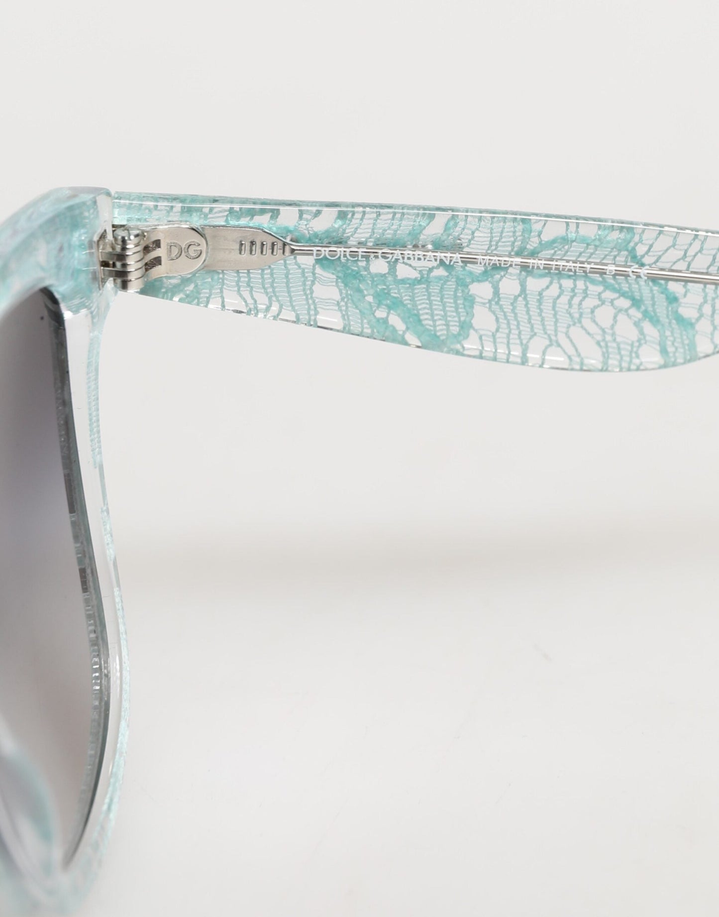 Dolce & Gabbana DG4190 Blue Lace Acetate Rectangle Shades Sunglasses
