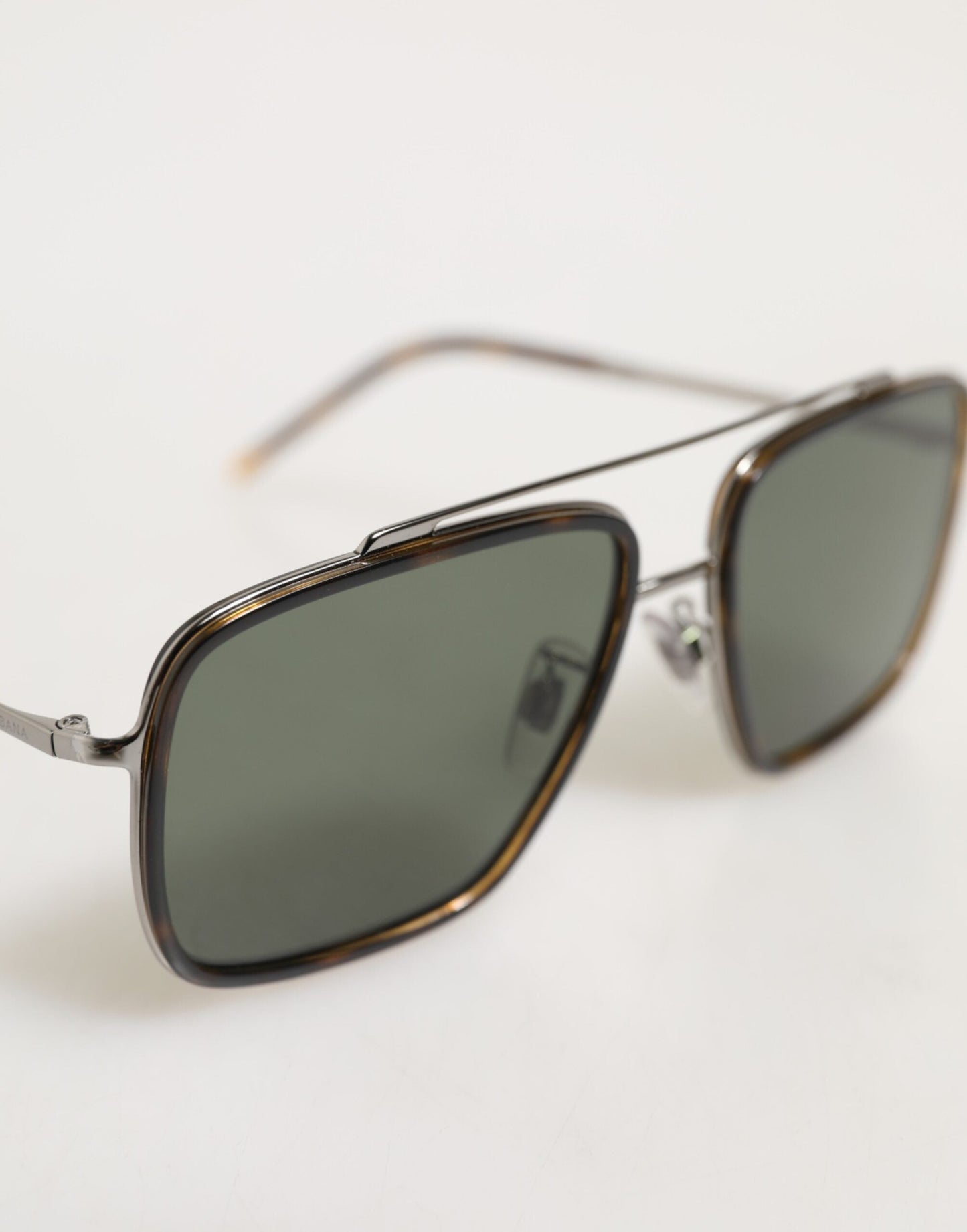 Dolce & Gabbana Silver Metal Frame Polarized Navigator Sunglasses