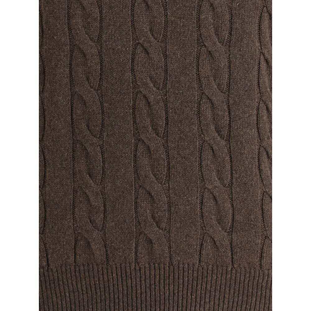 Aragona Cashmere Braided Turtleneck Sweater