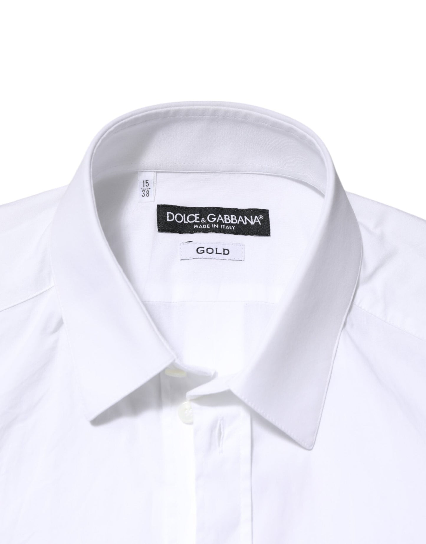 Dolce & Gabbana White Cotton GOLD Formal Men Dress Shirt