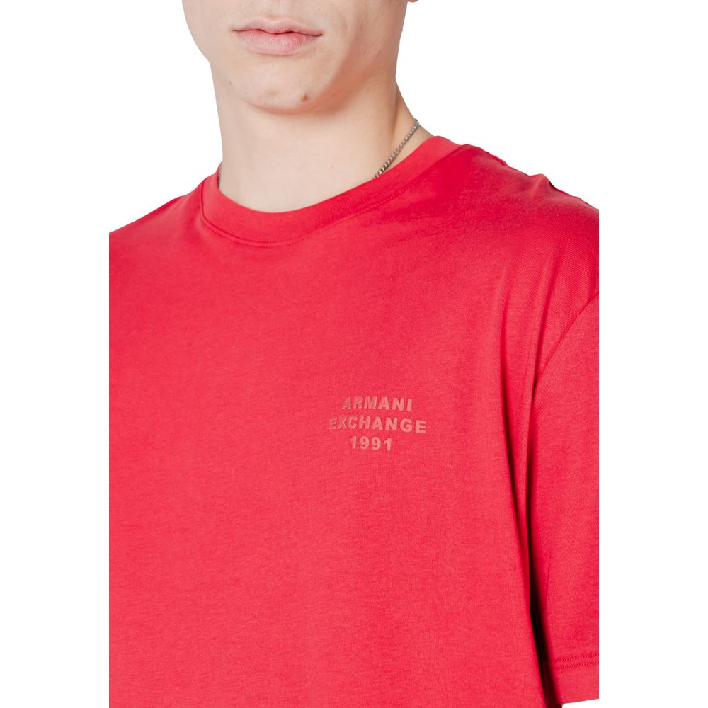 Armani Exchange Red Cotton T-Shirt