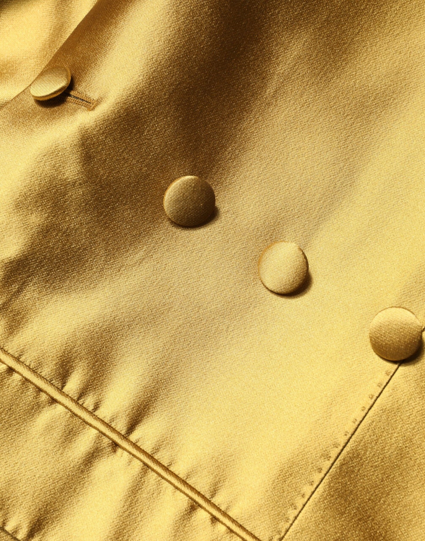 Dolce & Gabbana Gold Satin Long Sleeves Blazer Coat Jacket