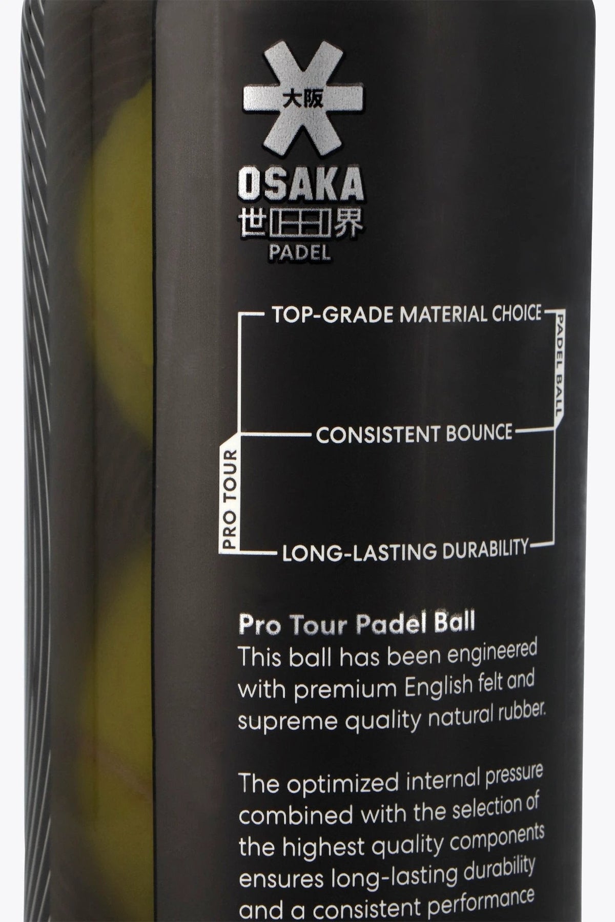 Balles de padel Osaka Pro Tour (tube de 3) – vue 4