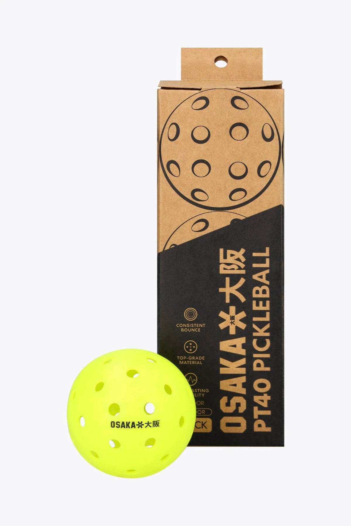 Balles de pickleball Osaka PT40 (lot de 3) – Fluorescent Lime