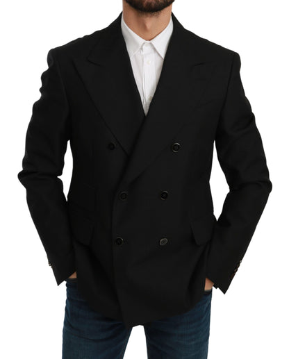 Dolce & Gabbana Black Slim Fit Jacket Coat Wool Blazer