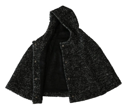 Dolce & Gabbana Gray Tweet Wool Kaftan Jacket Coat Top