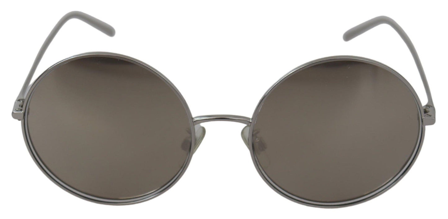 Dolce & Gabbana Silver Plated Round Gray Le nses Women Sunglasses