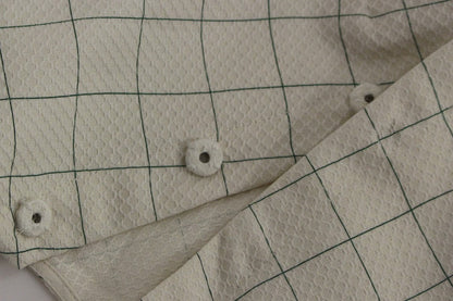 Andrea Incontri White Cotton Checkered Shirt Top