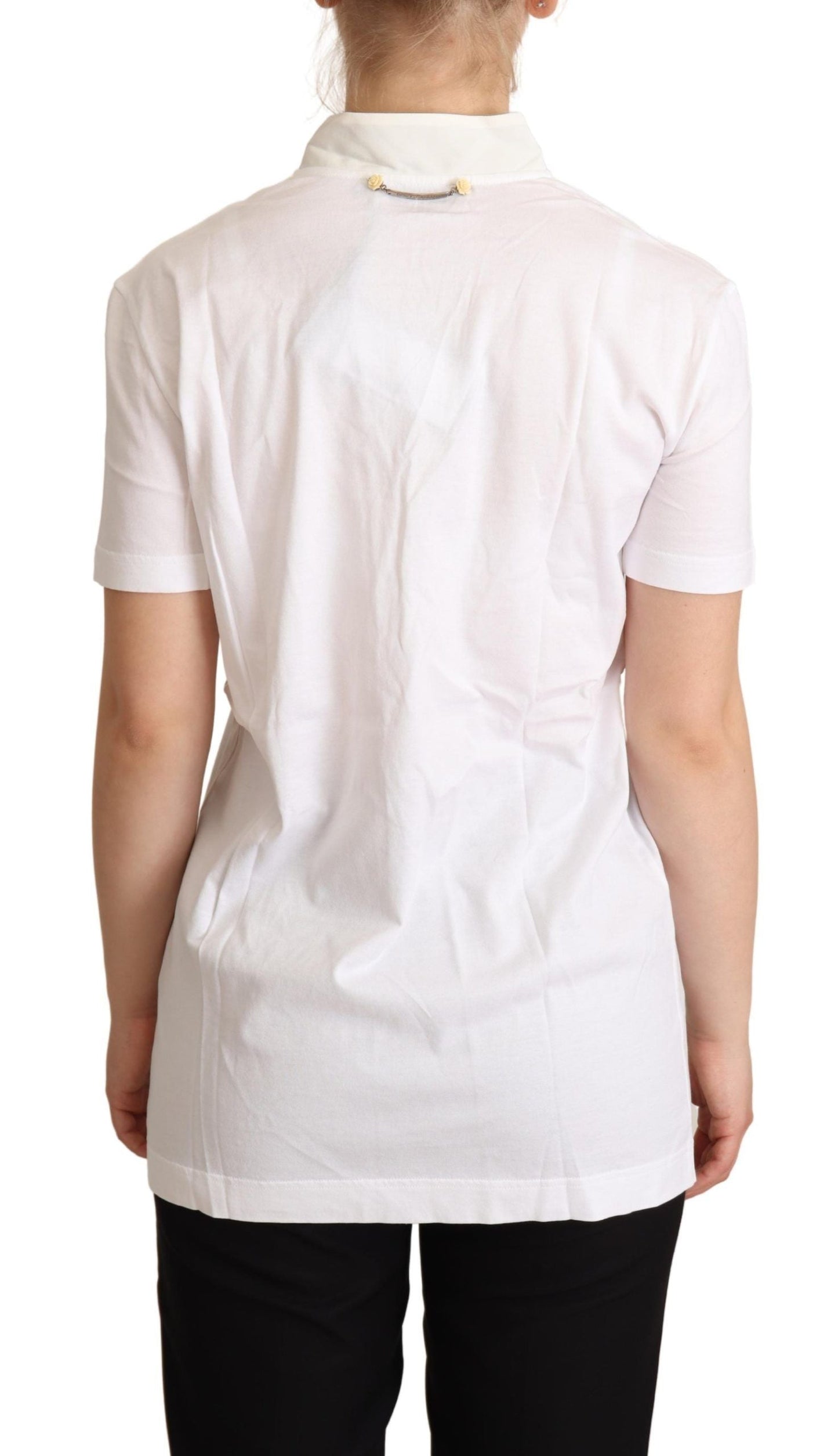 Dolce & Gabbana White Cotton Silk I'm In Love Top T-shirt