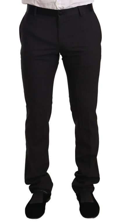 Dolce & Gabbana Blue Velvet Cotton Slim Fit Smoking Suit