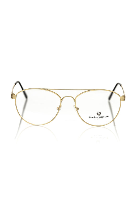 Frankie Morello Gold Metallic Fiber Men's Frame Aviator Eyeglasses