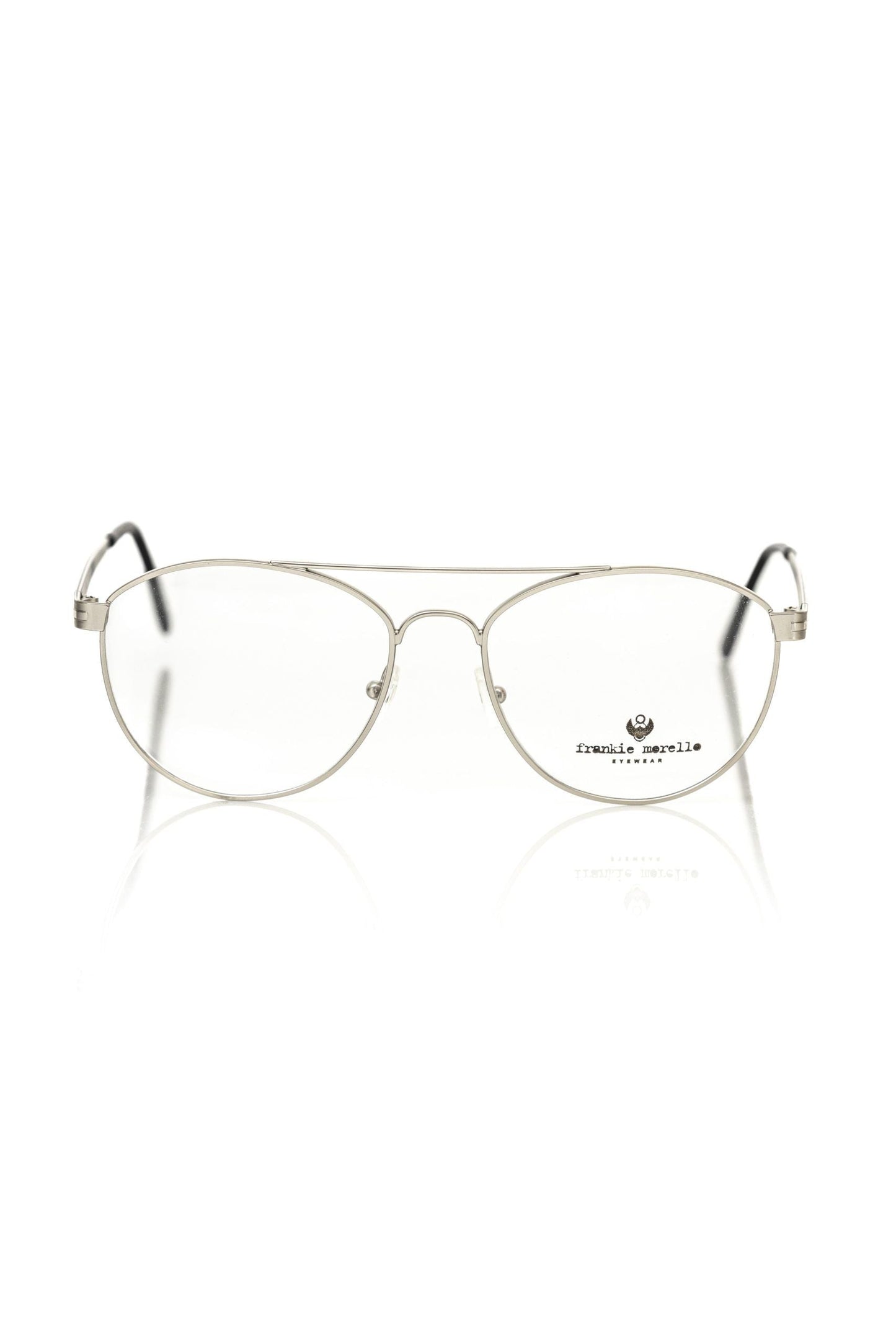 Frankie Morello Silver Metallic Mens Eyeglass Frame