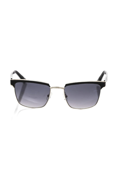 Frankie Morello Black Metallic Fibre Men Sunglass