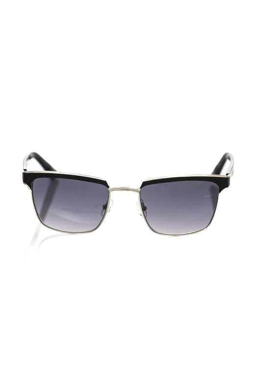 Frankie Morello Black Metallic Fibre Men Sunglass
