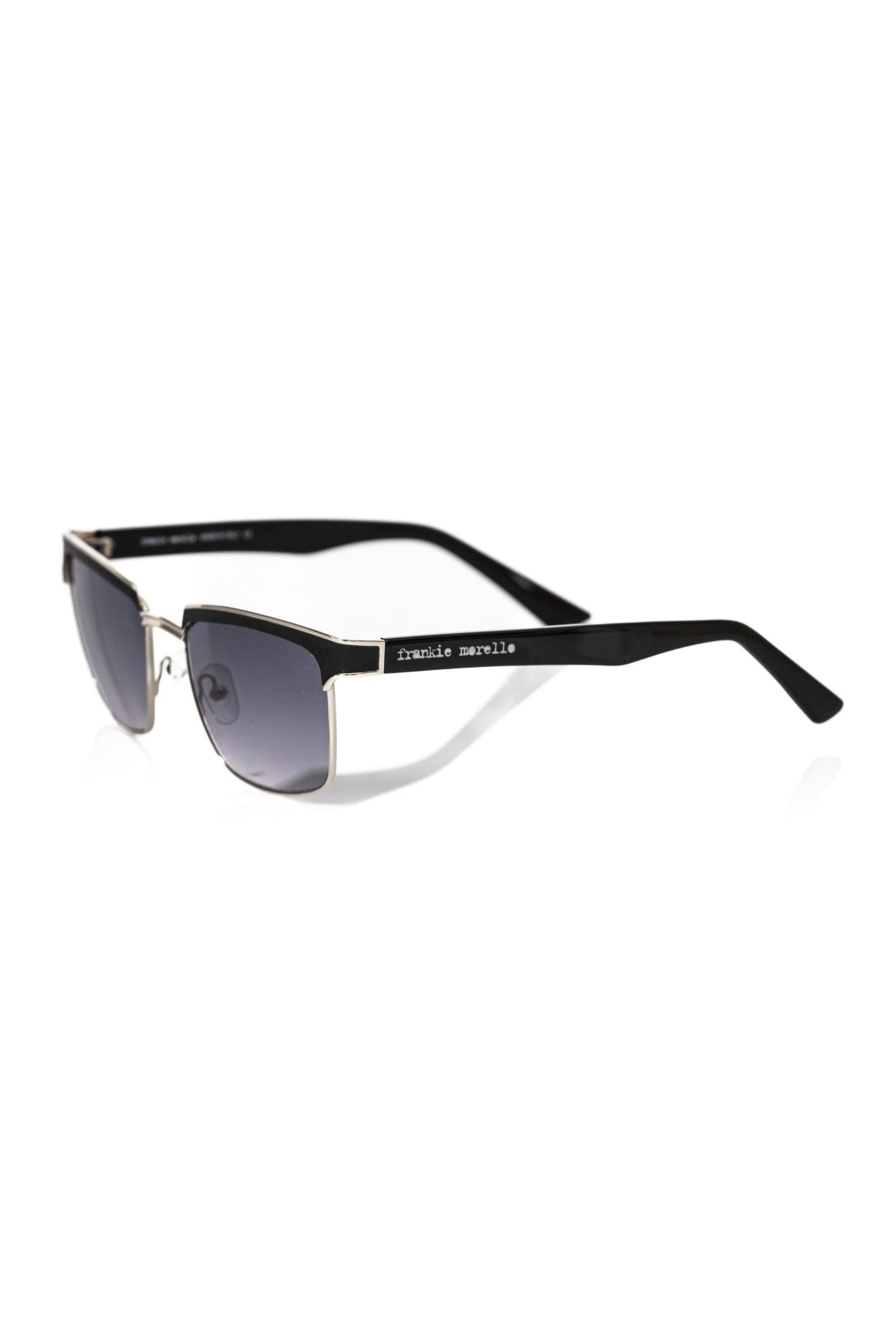 Frankie Morello Black Metallic Fibre Men Sunglass