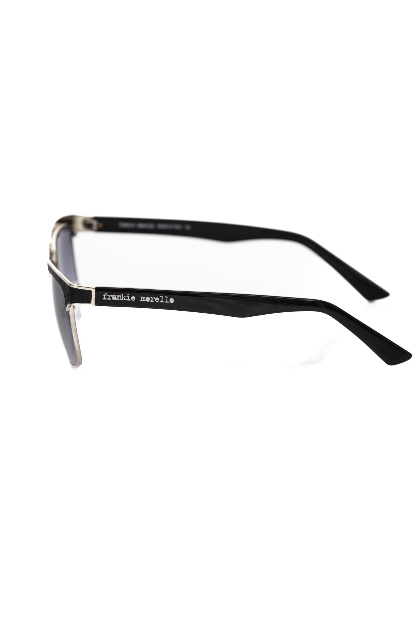 Frankie Morello Black Metallic Fibre Men Sunglass