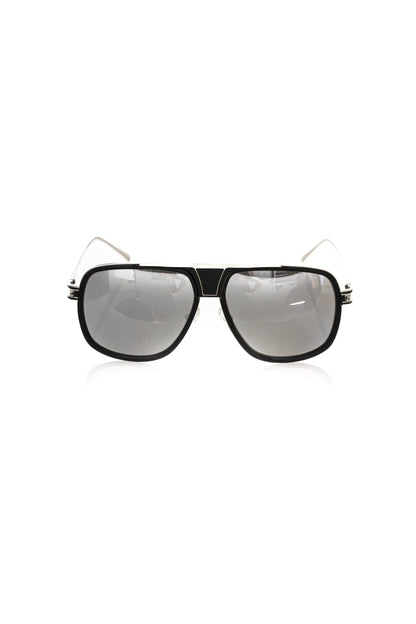 Frankie Morello Black Metallic Fibre Men Sunglass